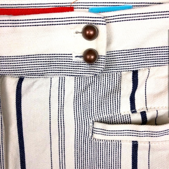 Anthropologie Ankle Flare Pants. Linen-Cotton Blend. - Picture 9 of 11